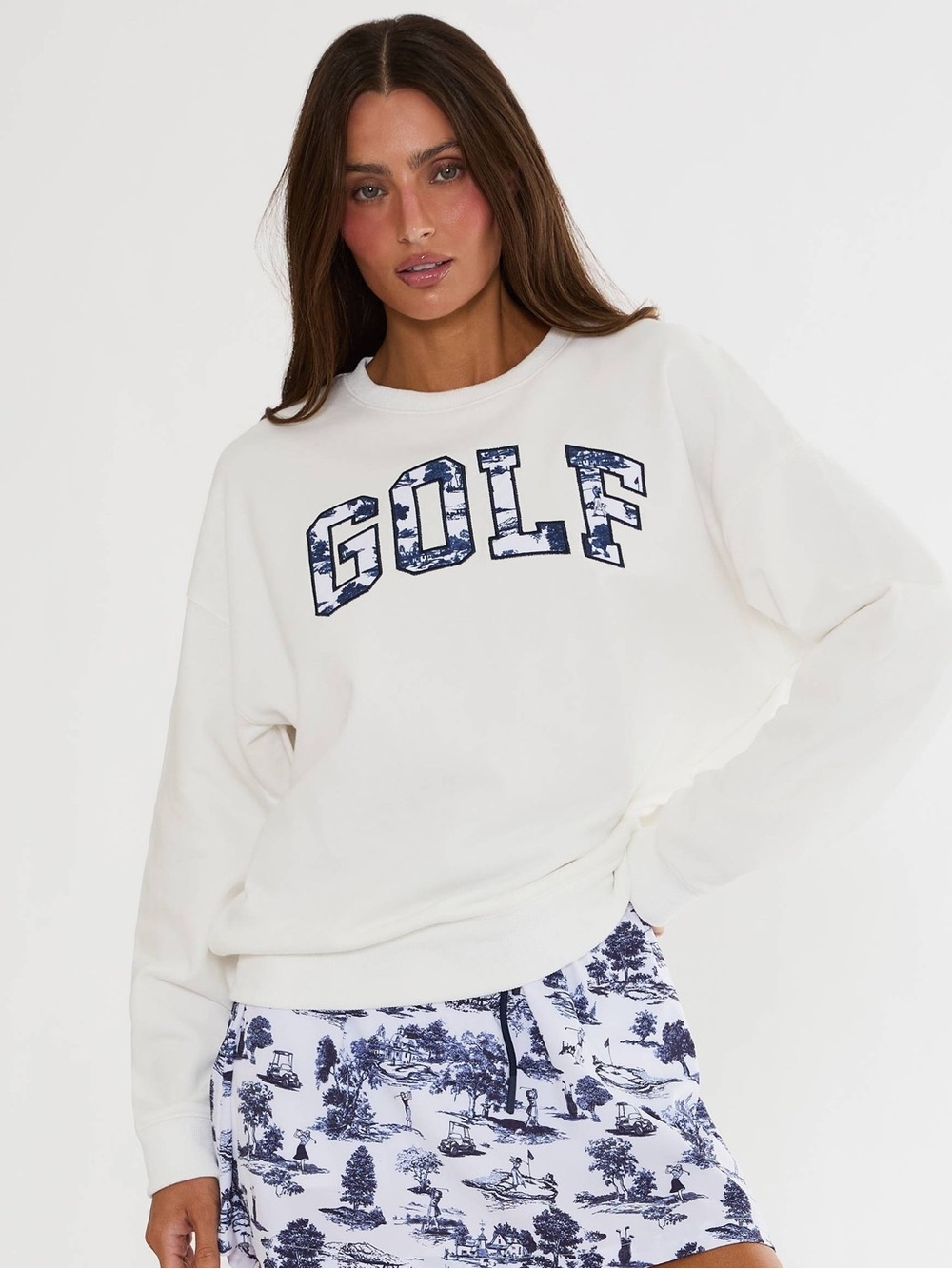 Beach Riot DEVYN OVERSIZED SWEATSHIRT EVENING GOLF TOILE size XS